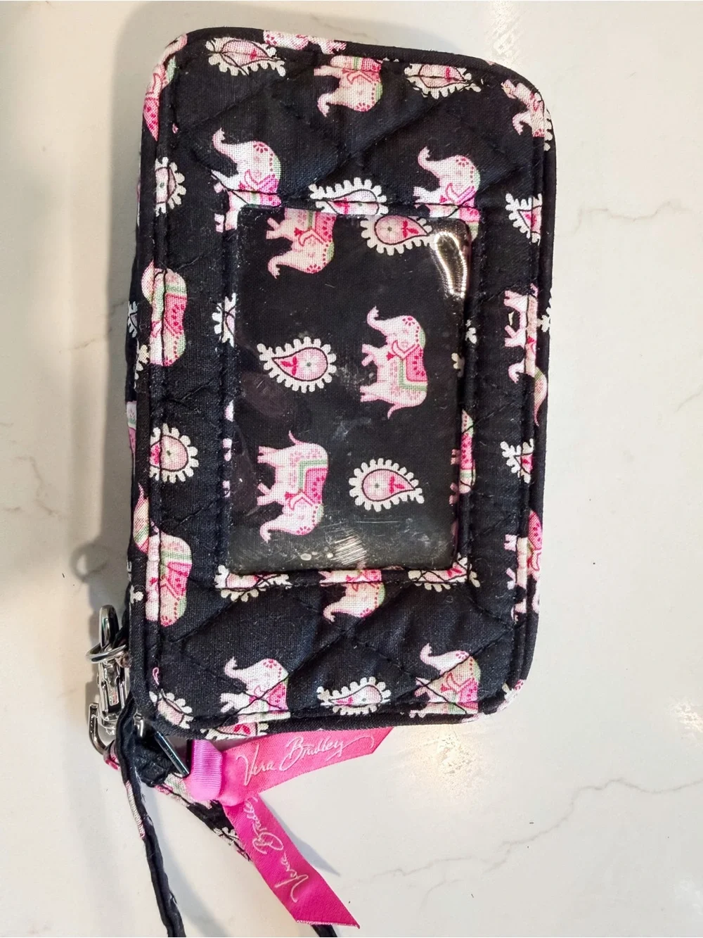 NWOT Vera Bradley Pink Elephant Quilted Wristlet Wallet